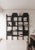 Black Modern Shelving System Handcrafted Black Stained Wood on the Steel Frame Modular Shelves 1500 Mm For Sale - Image 8 of 17