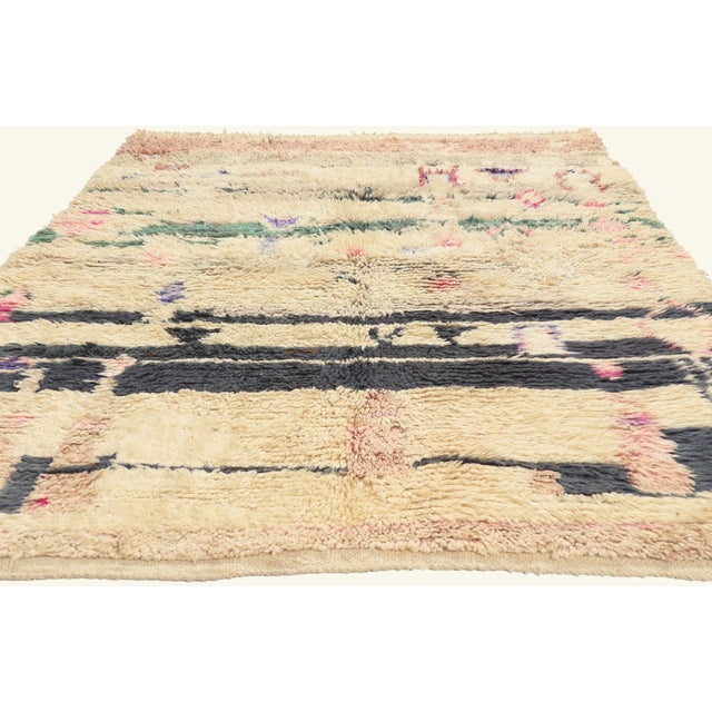 Tribal Vintage Azilal Moroccan Rug, 05'02 X 07'09 For Sale - Image 3 of 10