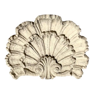 Vintage Concrete Shell Wall Plaque For Sale