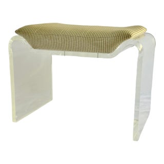 1970’s Karl Springer Style Bent Lucite Stool For Sale