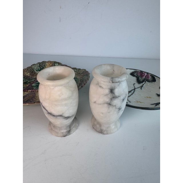 Stone Alabaster Vases, a Pair For Sale - Image 7 of 7