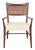Paul McCobb Irwin Collection Mid-Century Modern Sculpted Walnut Cane Back Armchair, Newly Refinished For Sale