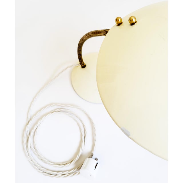 Metal Mid-Century Modern Austrian Table Lamp in Butter Yellow, 1950s For Sale - Image 7 of 13