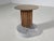Italian Postmodern Brass, Teak and Marble Pedestal Side Table, 1980s For Sale - Image 10 of 10