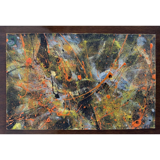 2020s Abstract Painting on Canvas Mounted on Wood, Easel Titled "Abstract" - Set of 2 For Sale - Image 5 of 8