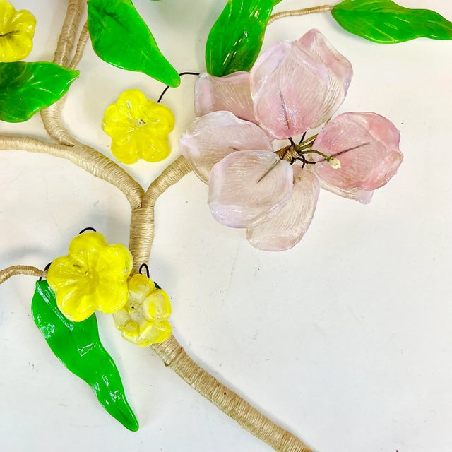 Mid 20th Century Mid-Century Boho Chic Japanese Acrylic-Lucite Cherry Blossom Wall Sculptural Object For Sale - Image 5 of 11