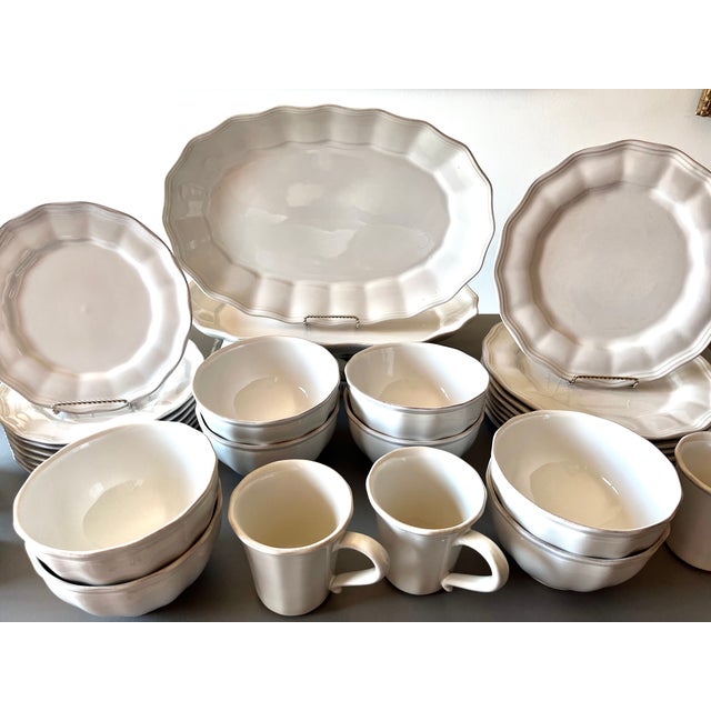 French Country "Charlotte" Portugal Faience Dinnerware-8 Place Settings + Serving-Set 36 For Sale - Image 3 of 8