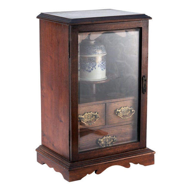 Antique Oak Smokers Cabinet, 1900 For Sale