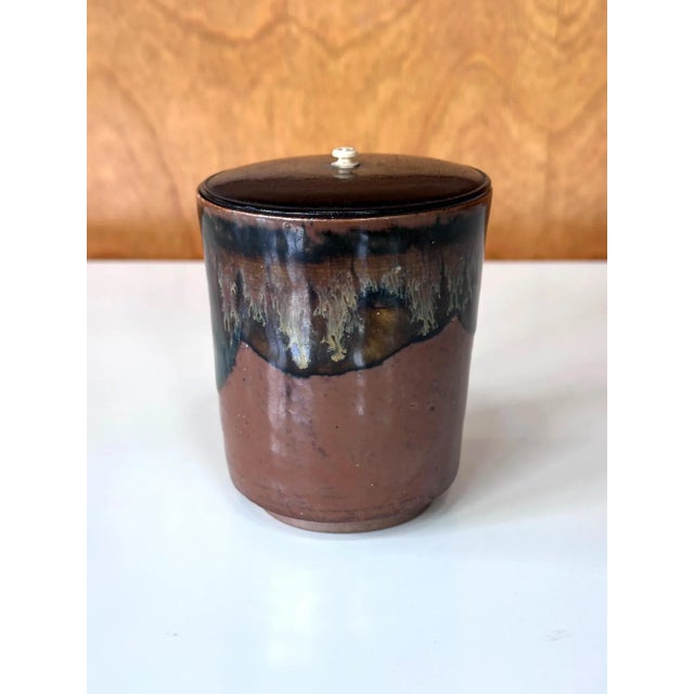 19th Century Japanese Ceramic Takatori Ware Hoso Mizusashi For Sale - Image 9 of 12