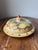 Terracotta Pottery Handpainted Covered Dish for Butter or Cheese Serve ware marked Firenze Made in Italy Design: Lemons...