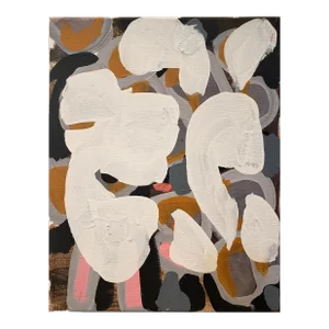 Contemporary Abstract Painting by Lionel Lamy "Floaty Whites"