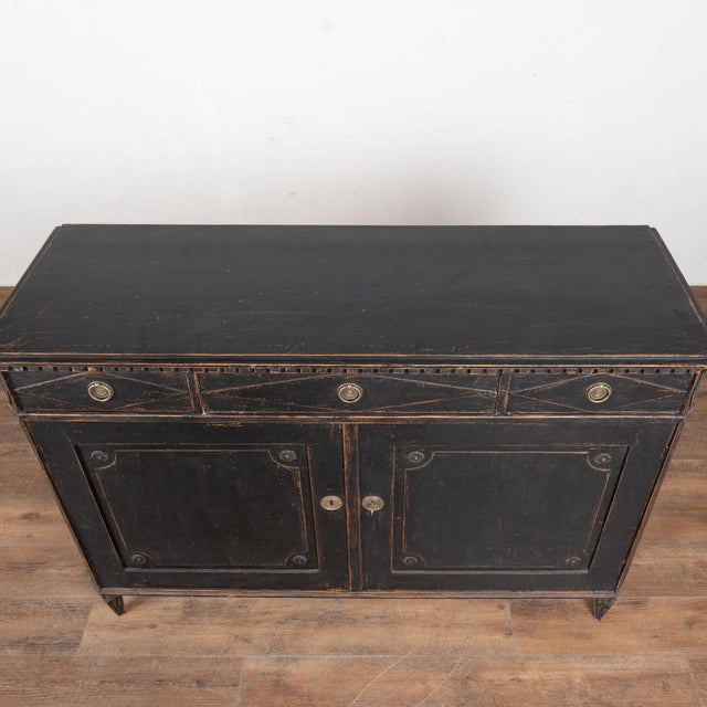 Late 19th Century Swedish Black Gustavian Sideboard Buffet For Sale - Image 4 of 13