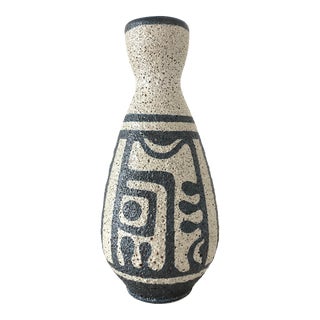 Mid 20th Century Lapid Israel Hand-Painted Brutalist Ceramic Vase For Sale