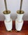 Tall Mid Century Modern Brass & White Ceramic Table Lamps Attributed to Stiffel For Sale In New York - Image 6 of 12