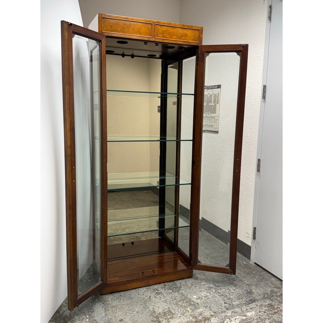 Campaign Style Curio Display Cabinet, Vintage For Sale - Image 4 of 12