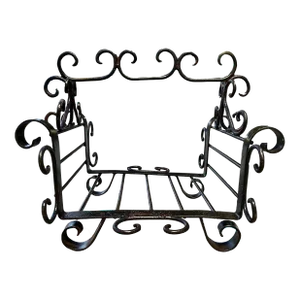 Antique French Wrought Iron Firewood Holder