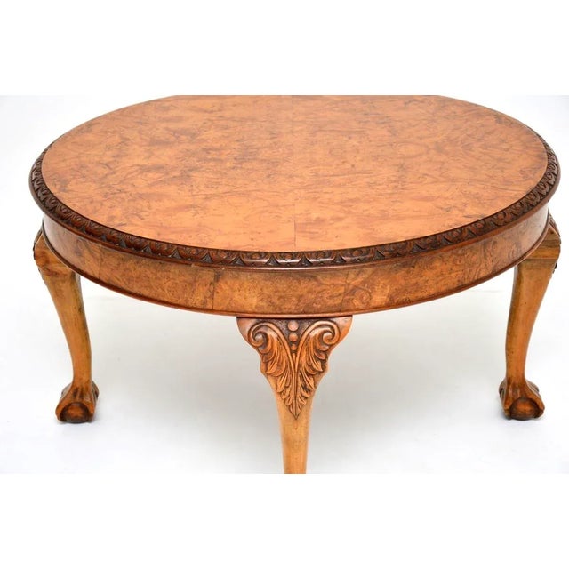1920s Antique Burr Walnut Coffee Table, 1920s For Sale - Image 5 of 6