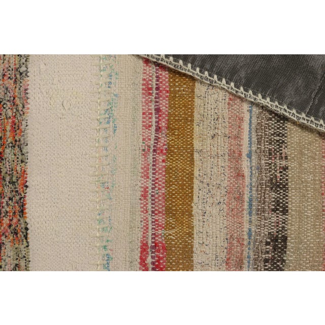 Textile Rug & Kilim’s Patchwork Kilim Runner in Polychromatic Stripes For Sale - Image 7 of 7