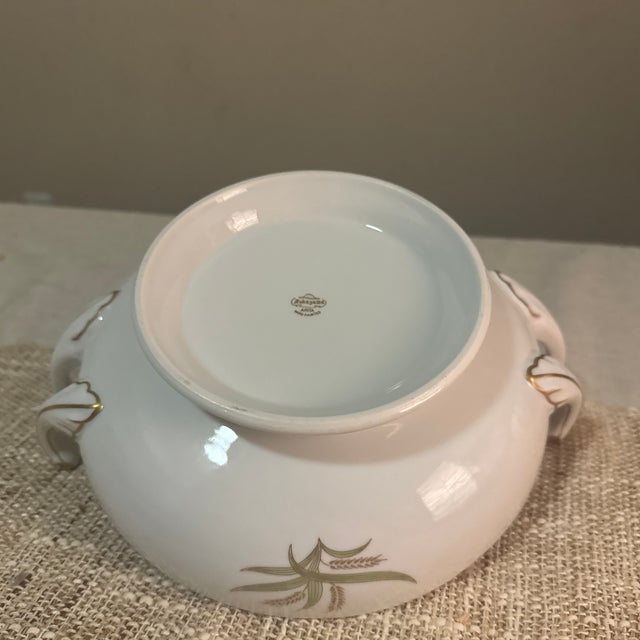 1950s Fukagawa Arita "Golden Wheat" Pattern Covered Serving Bowl For Sale - Image 9 of 9