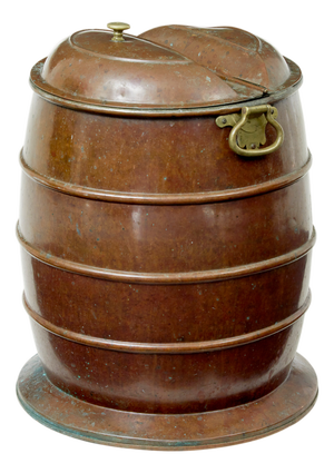 19th Century Swedish Copper and Brass Water Barrel, 1880s