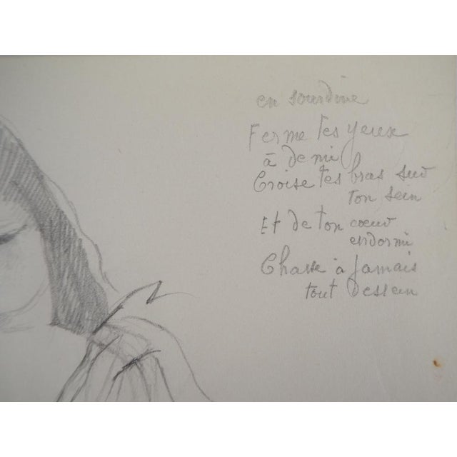 Marie Laurencin, Melancholy, Original Pencil Drawing For Sale - Image 3 of 6