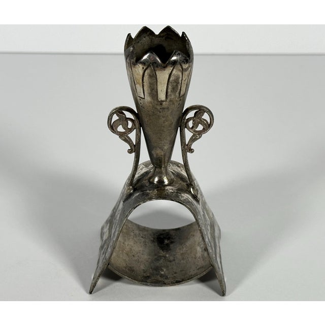 19th Century 19th Century Simpson Hall Miller Silver Plate Napkin Ring Toothpick Holder: Egyptian Revival For Sale - Image 5 of 10