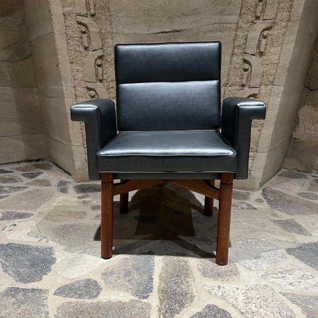 Irgsa Set of Four Armchairs Gray Mahogany Mexico City For Sale In San Diego - Image 6 of 13