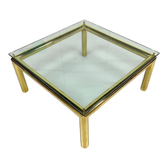 Mid-Century Tubular Brass Coffee Table For Sale