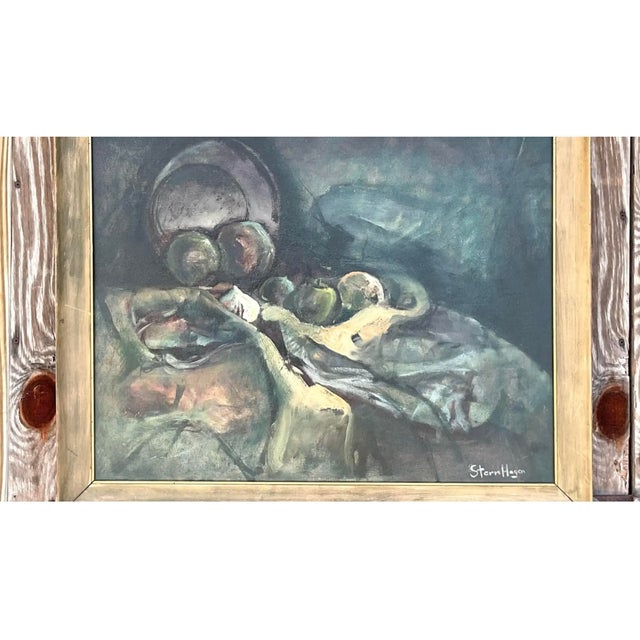 Vintage Boho Original Oil Painting Signed Stern Hagen For Sale - Image 11 of 12