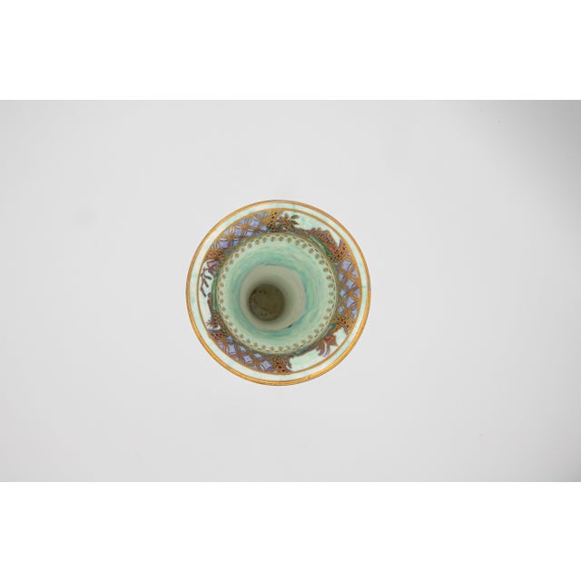 Asian 1920s Wedgwood Fairyland Lustre Trumpet Vase, Celestial Dragon Z4829 For Sale - Image 3 of 3