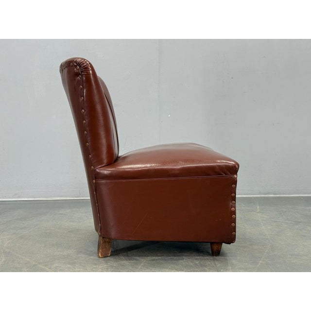Mid-Century Italian Leatherette Lounge Chair, 1950s For Sale - Image 10 of 15