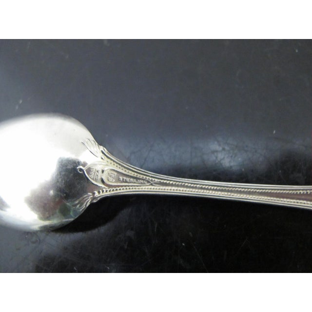 Towle Sterling Silver Old Newbury 5 1/4" Teaspoon 5 O Clock Spoon Set of 5 For Sale In Portland, OR - Image 6 of 6