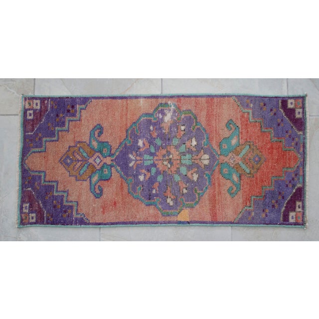 Hand Knotted Door Mat, Entryway Rug, Bath Mat, Kitchen Decor, Small Rug, Turkish Rug - 1′4″ × 2′11″ For Sale - Image 13 of 15