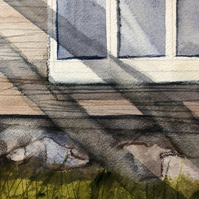 Original Vintage Realist Watercolor Painting Wyeth Style For Sale - Image 4 of 6