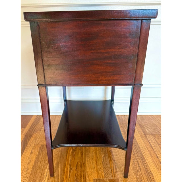 Mid 20th Century Mid-Century Mahogany Side Table by Imperial Furniture With Leather Top, American For Sale - Image 5 of 9