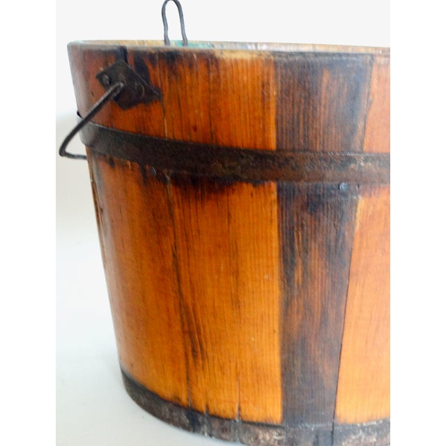 Antique American Staved Maple Sap Bucket For Sale - Image 10 of 14