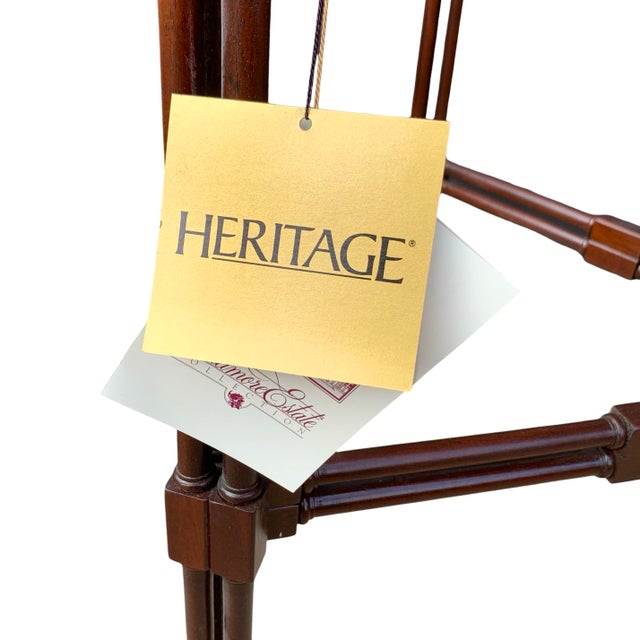 Late 20th Century Table Drexel Heritage Brand Chippendale Style Mahogany Wood Vintage ClassicDecor For Sale In Tulsa - Image 6 of 8