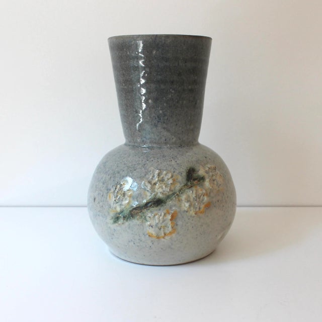 Vintage Signed Studio Pottery Vase Floral For Sale - Image 9 of 9