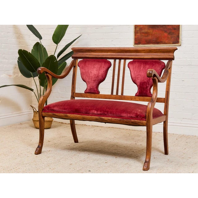 Antique Harp Back Settee For Sale - Image 10 of 12