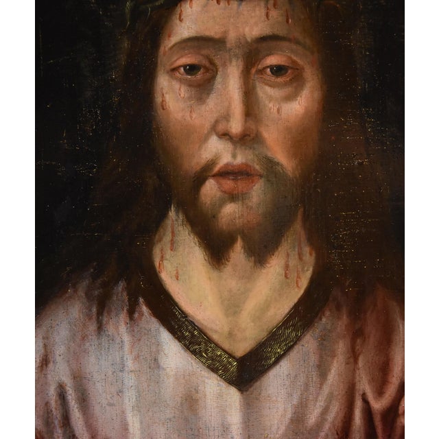 Circle of Quentin Metsys, Ecce Homo, 1550, Oil on Board, Framed For Sale - Image 7 of 14