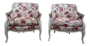 Louis XV Style Bergère Armchairs, Set of 2