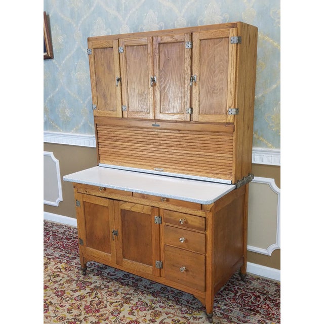 Antique Oak Sellers Indiana Hoosier Cabinet C1900 | Chairish