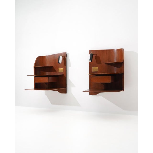 Mid-Century Modern Wall-Mounted Nightstands by Gio Ponti for Dassi, 1960s, Set of 2 For Sale - Image 3 of 16