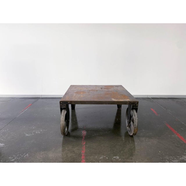 Brutalist Industrial Steel Coffee Table For Sale - Image 9 of 12