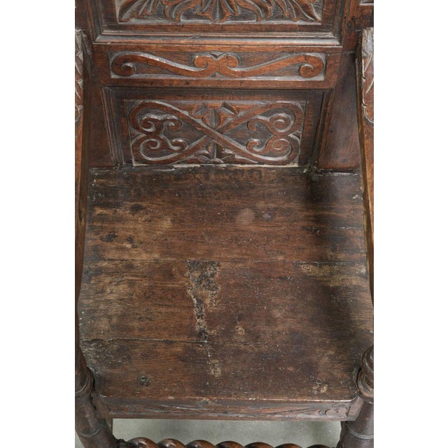 Antique English Wainscott Chair, 1700s For Sale - Image 6 of 16