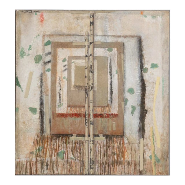 Mid-Century Modern Oil on Canvas Abstract Painting For Sale