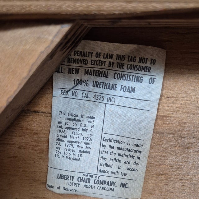 Mid Century Modern MCM Liberty Chair Co. Walnut Cane Back Desk Side Accent Chair For Sale - Image 10 of 11