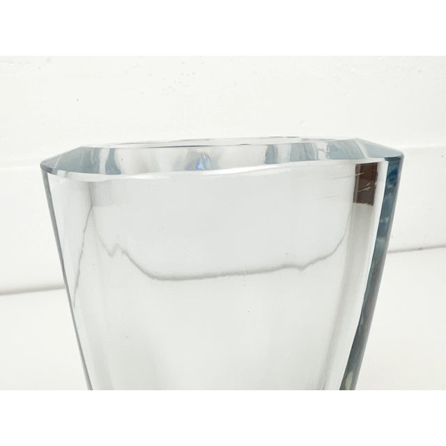 Glass Small Swedish Crystal Vase by Strombergshyttan For Sale - Image 7 of 13