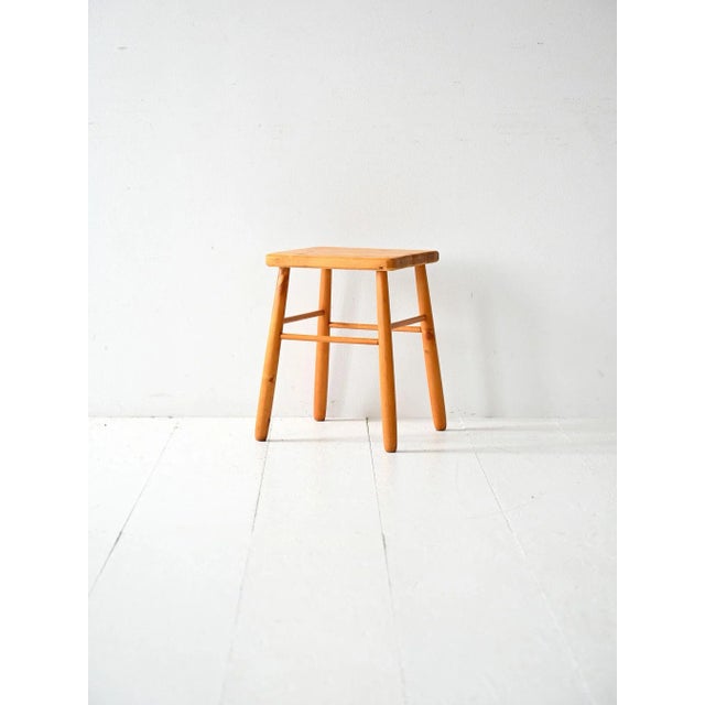 Scandinavian Oak Stool, 1950s For Sale - Image 3 of 6