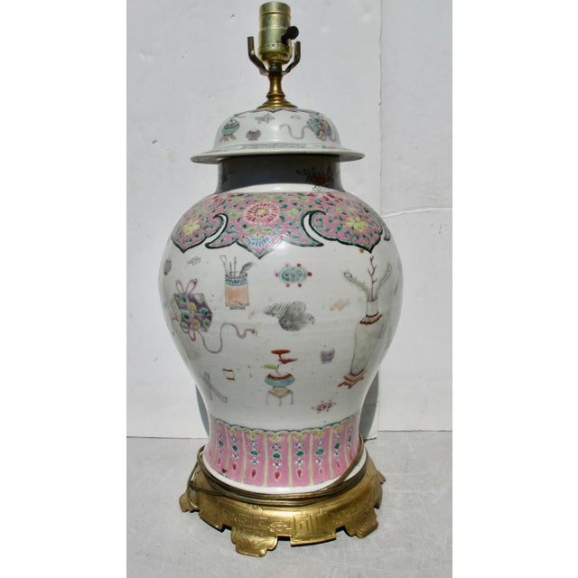 Early 18th Century Chinese Yongzheng Porcelain Ginger Jar Lamp For Sale - Image 4 of 14